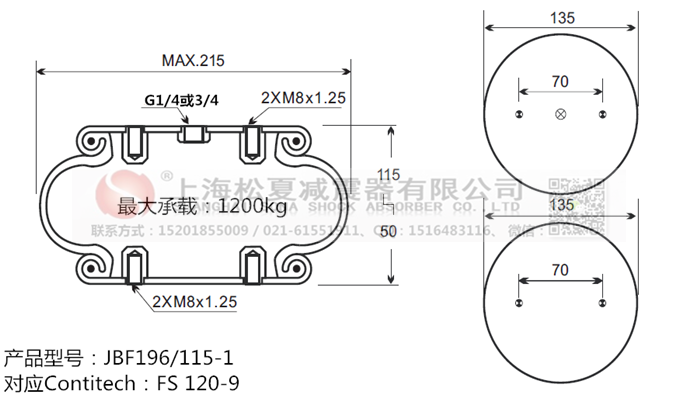 JBF196/115-1橡膠<a href='http://www.yunduoabc.com/' target='_blank'><u>空氣彈簧</u></a>